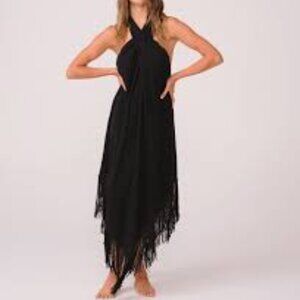 PQ Kate Fringe-Trim Dress - Midnight NWT